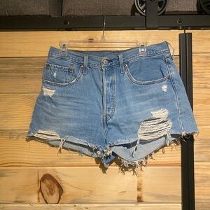 Distressed Levi’s Denim Women Shorts